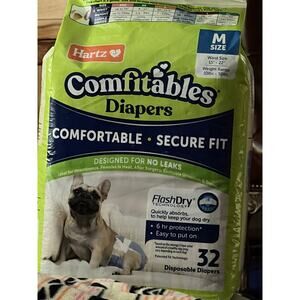 Hartz Comfitables Pup Diapers 32 Size M NEW